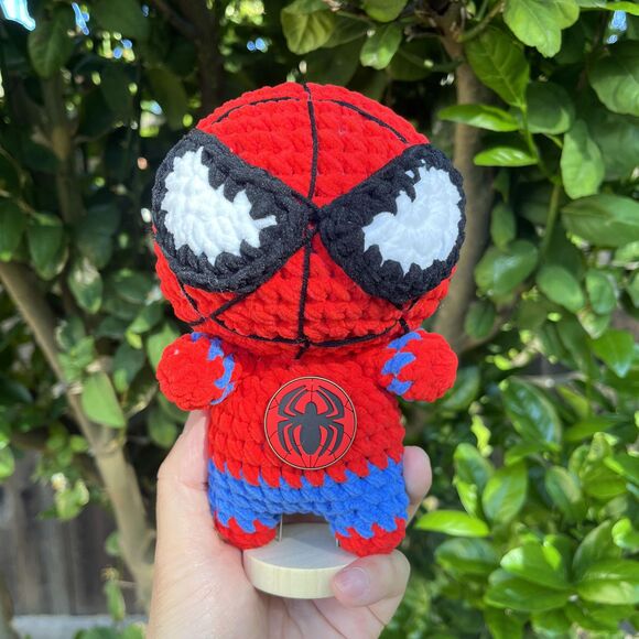 Spiderman Crochet Doll | Amigurumi Superhero Plush | Cute Spiderman Decor Gift - Picture 2 of 9